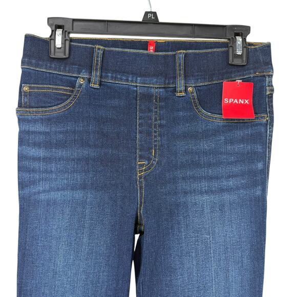 SPANX Flare Midnight Shade Jeans Pull On Stretch Size S Slimming Tummy Control - Picture 2 of 9